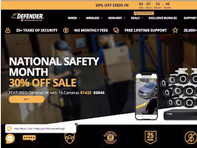 Manual Testing for Defender Cameras Website

