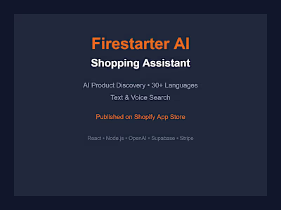 Firestarter AI Shopping Assistant — Shopify App