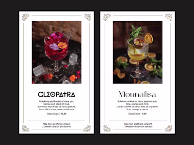 Redefining Vegan Dining | Sangria Bar Menu Design