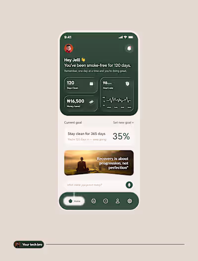 Habit tracker mobile app ui