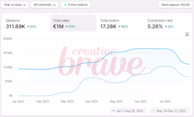 How we helped a cosmetic brand reach 
1 million euros in revenue