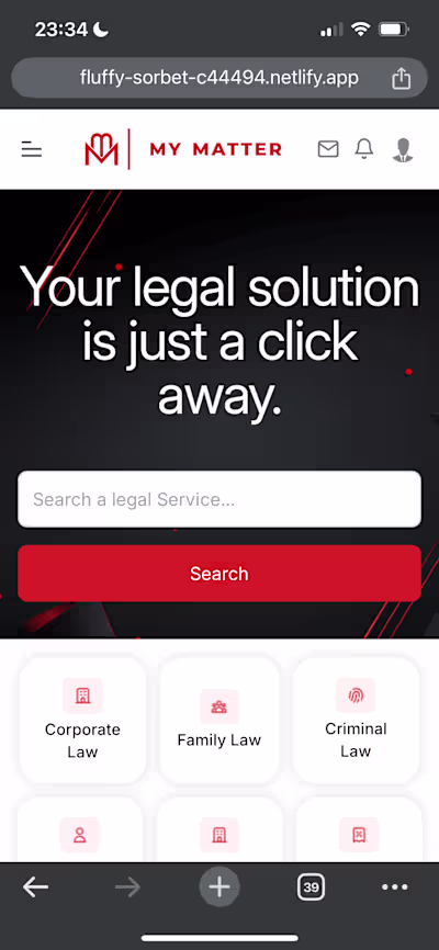 Legal Matchmaking Platform: A Portfolio Project