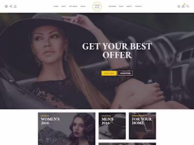 Over Sun E-commerce Website Landing Page