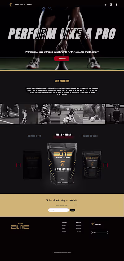 Web Design - Protein Brand