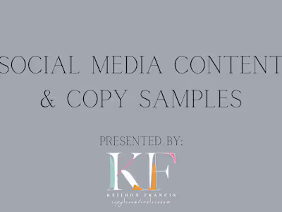 Social Media Copy Samples