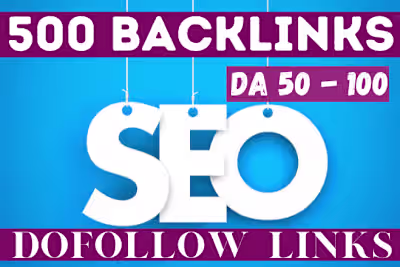 Unique 500 DA50 to 100 Dofollow Links To Rank 1 On Google for $…