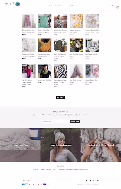 Shopify Store Design for Leelee Knits