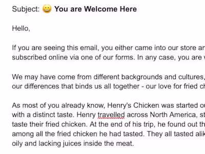 Welcome Email for a Client