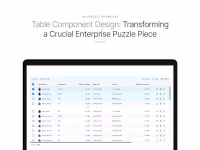 Table Component Design
