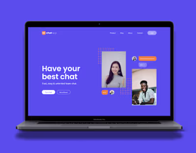 Chat Application UI Design Landing Page