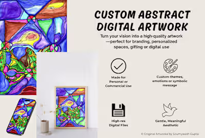 Custom Digital Abstract Art: Watercolor-Based Originals