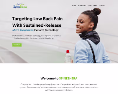 Website for a Pharmaceutical Company