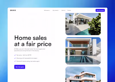 Web design: Brikk, an cutting edge online real estate agent
