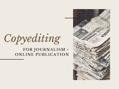 No. 1: Copyediting for Journalism