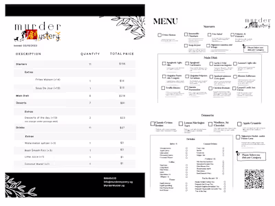 Designed a Food Menu for a Private Event