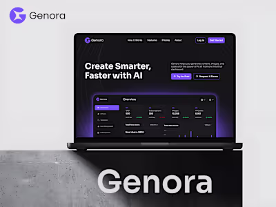 Genora - AI-Powered Dashboard & Landing Page