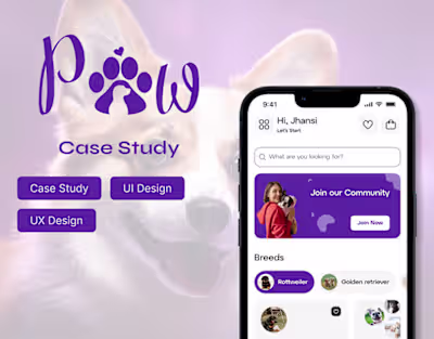 Paw- Dog Purchase and Stray Dog adoption, Case Study, App Design