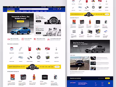 Autoocean: Automotive E-commerce Landing Page w/ Live Preview