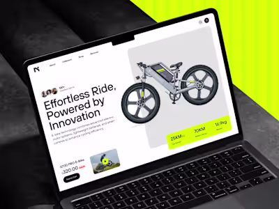 E-Bike Shop Website UIUX Design