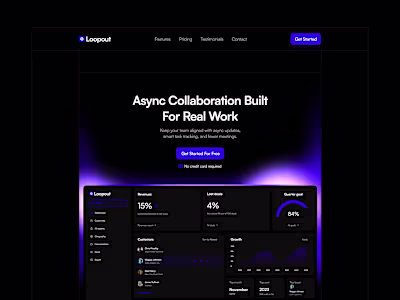 Loopout Dark-Mode SaaS Landing Page Design