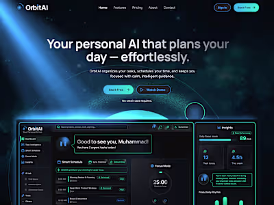 OrbitAI — Designing a Calm, Intelligent for Focus and Deep Work