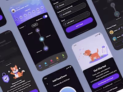 Modern UI/UX Design for Puppy Tracker App
