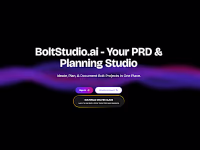BoltStudio.ai | Full Stack Prompt Engineering
