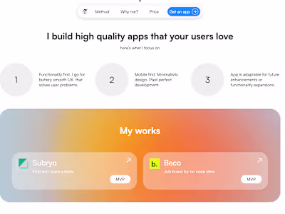 One Dev | MVP development