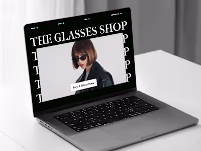 The Glasses Shop E-commerce Website Design