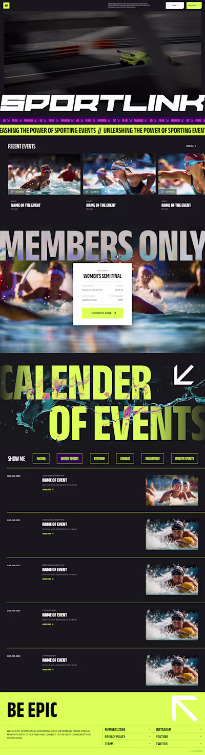 SportLink Sports Broadcasting Website Development