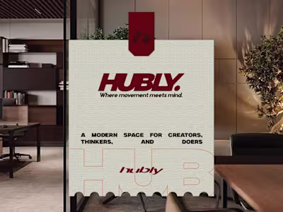 Branding & visuals for HUBLY. A modern, innovative coworking...