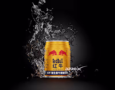 3D rendering of energy drink Red Bull