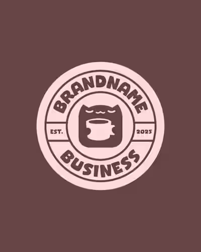 Cat Coffee Cup Logo design for sale crafted by Anhdodes Publ...