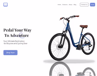 Bicycle Website Landing Page | Behance