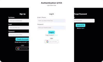 Authentication UI kit including sign-in,