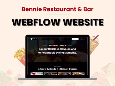 Bennie Restaurant & Bar | Webflow Website