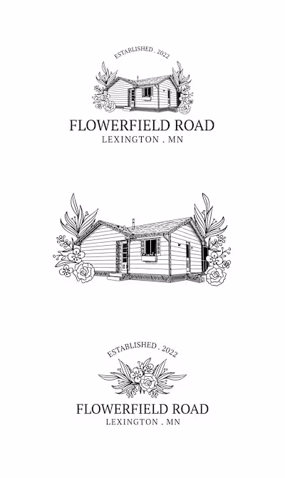 Beautiful Hand Drawn House Combine with Flowers Logo :: Behance