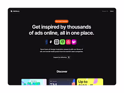 A Curated Ad Gallery for Designers – Designed & Built in Framer