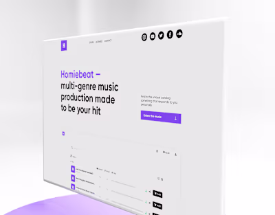 Homiebeat — music producer website and brand design