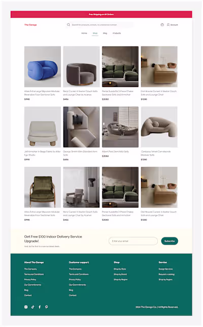 The Garage - An Ecommerce website :: Behance
