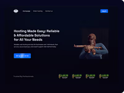 Game Hosting Landing Page