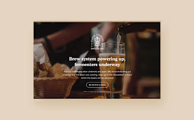 Landing Page Design for a Brewery