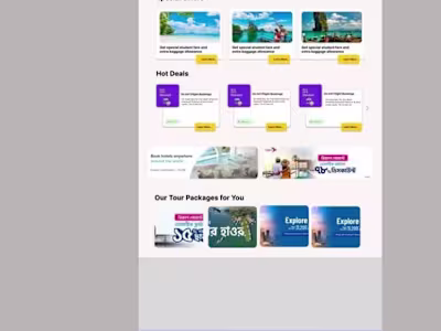 Travel booking website design 
