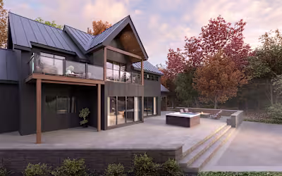 3D visualization of a jacuzzi in the exterior