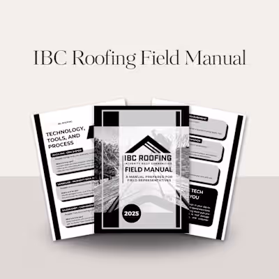 Created a branded field manual for IBC Roofing with a clean ...