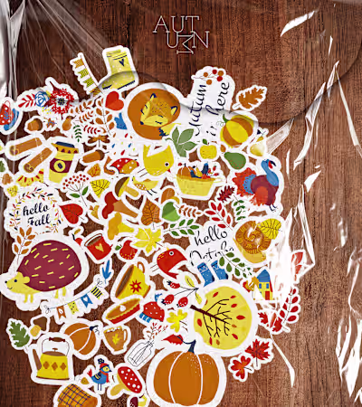 AUTUMN STICKERS SET on Behance