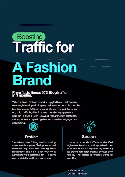 Boosting Traffic For a Fashion Brand 