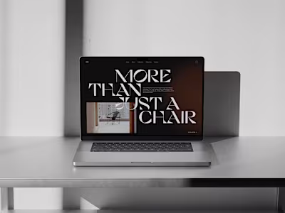 Design chair website landing page