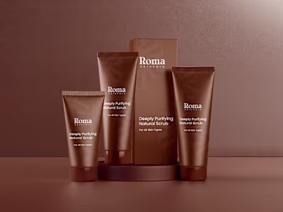 Roma Skincare Body Scrub Package Design