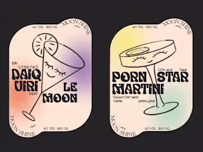 Coctails Package "I am drunk with delight" Moon Shine on Behance